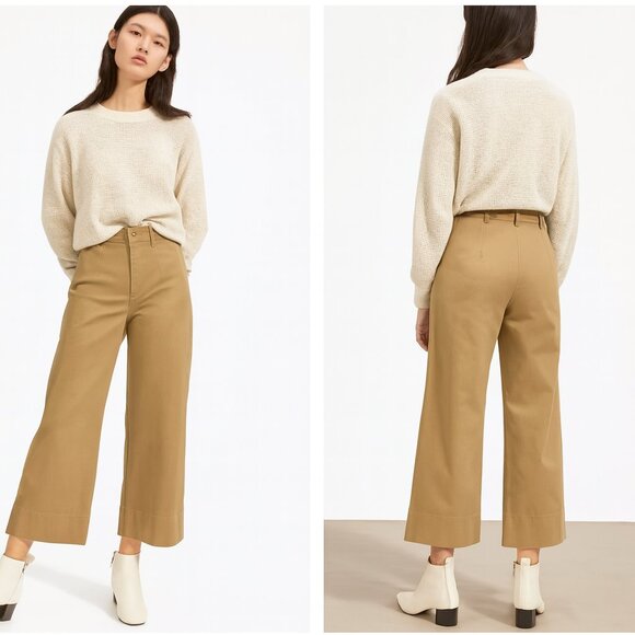 Everlane Pants - Wide Leg Crop Chino $128 EVERLANE SIZE 12 Khaki, tan